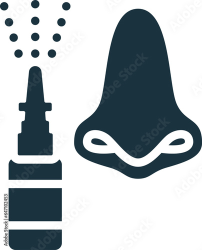 Nasal drops icon. Monochrome simple sign from pharmacy collection. Nasal drops icon for logo, templates, web design and infographics.