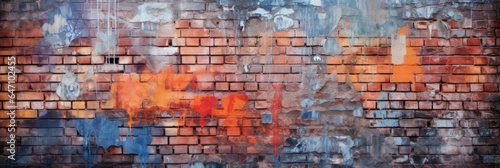 Grungy Urban Graffiti On A Weathered Brick Wall Grunge, Urban, Graffiti, Weathered, Brick, Art, Street Art, Vandalism © Ян Заболотний