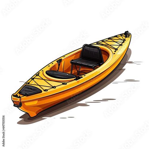 Cute Kayak with Cartoon Style isolated on a white background © Creda