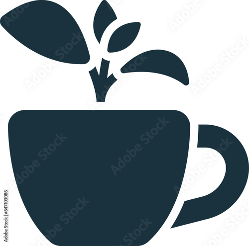 Herbal tea icon. Monochrome simple sign from pharmacy collection. Herbal tea icon for logo, templates, web design and infographics.