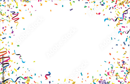 Luxury party confetti colorful birthday card invitation template background