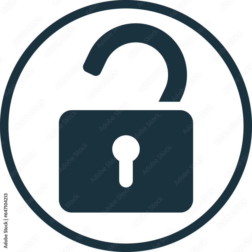 Unlocked icon. Monochrome simple sign from security collection. Unlocked icon for logo, templates, web design and infographics. Unlocked icon. Monochrome simple sign from security collection. Unlocked icon for logo, templates, web design and infographics.
