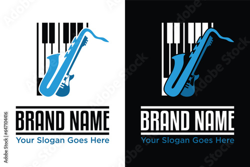 simple Jazz music illustration logo design