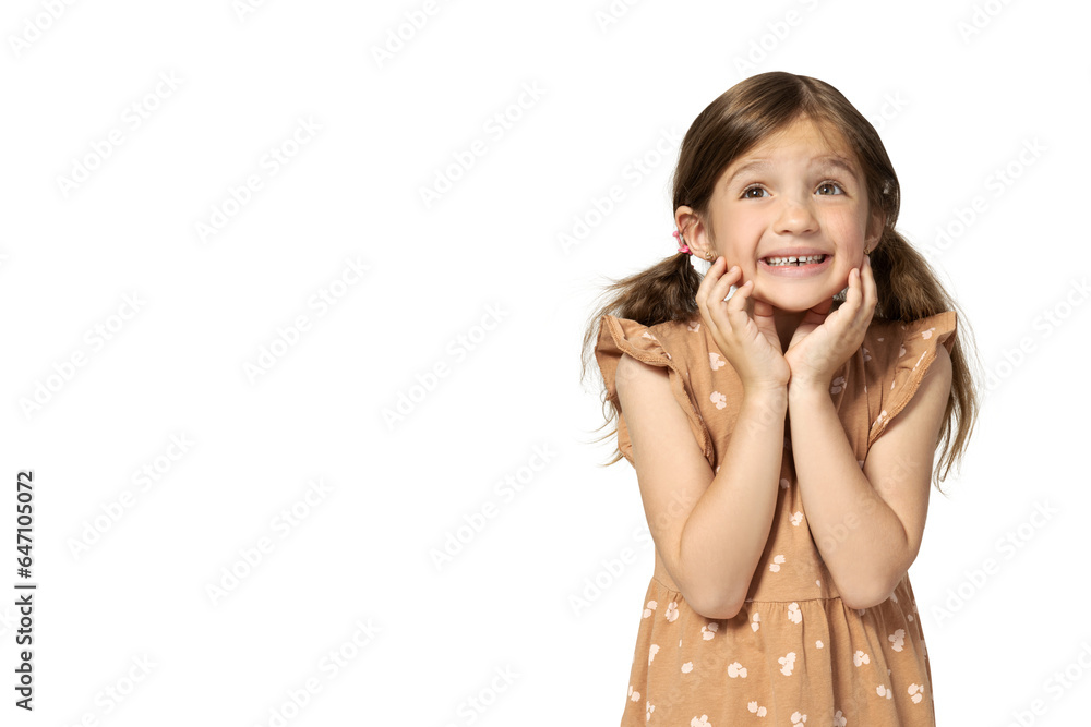 PNG,scared little girl, isolated on white background PNG,scared little girl, isolated on white background