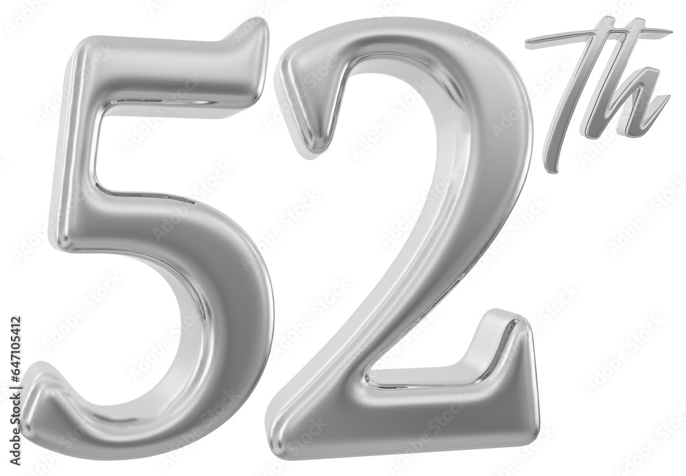 52 nd anniversary - silver number anniversary