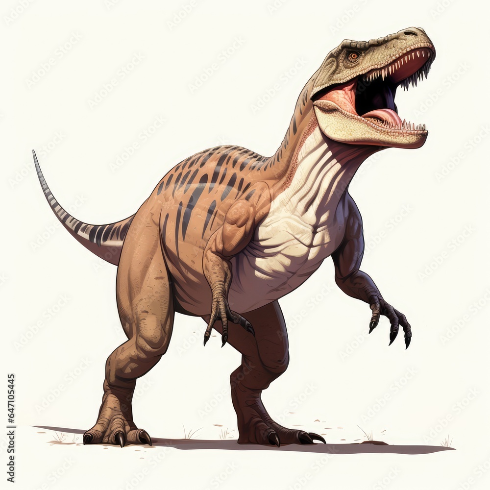 Naklejka premium Cartoon illustration of t-rex, AI generated Image