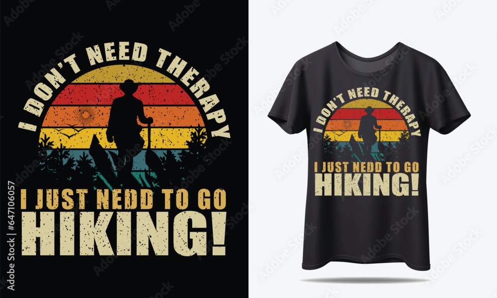 Hiking T-shirt design or Retro Tshirt Design
