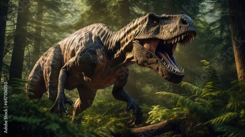 T-rex in the forest  AI generated Image