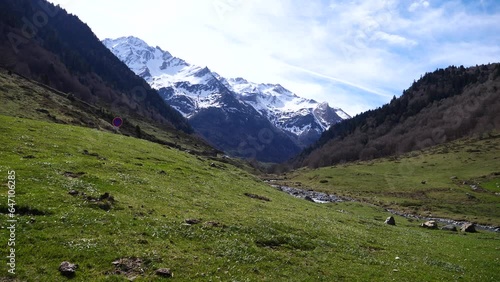 French Pyrenees: Gave de Brousset river, Laruns, France photo