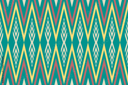 Ethnic abstract ikat art. Seamless pattern in tribal, folk embroidery, and Mexican style. 
Aztec brown geometric art ornament print.Design for carpet,clothing, wrapping,fabric,textile,Ikat
