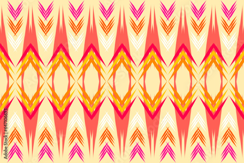 Ethnic abstract ikat art. Seamless pattern in tribal, folk embroidery, and Mexican style. 
Aztec brown geometric art ornament print.Design for carpet,clothing, wrapping,fabric,textile,Ikat

