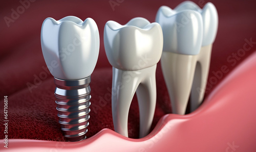 dental implants 3D render