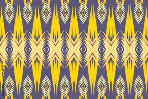 Ethnic abstract ikat art. Seamless pattern in tribal, folk embroidery, and Mexican style. 
Aztec brown geometric art ornament print.Design for carpet,clothing, wrapping,fabric,textile,Ikat
