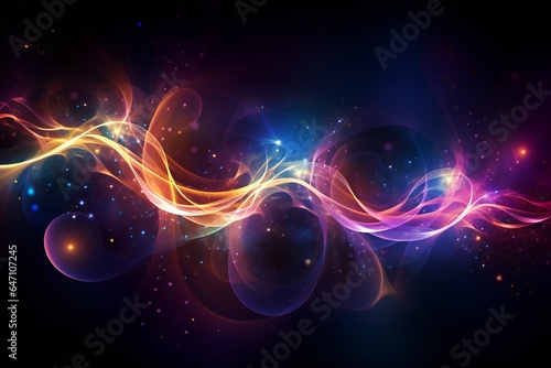 Abstract background with glowing lines neon cosmic energy glow texture Generative AI