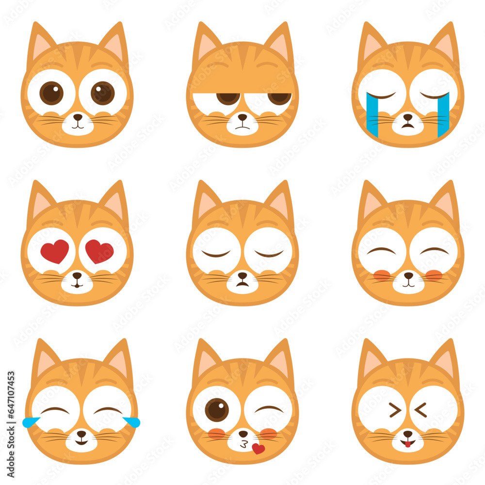 Set of Cat Emoji