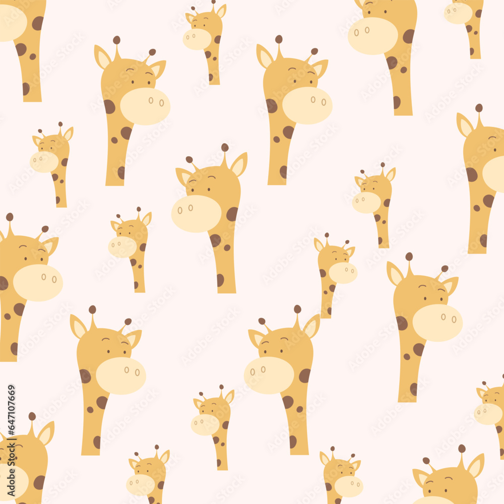 Cute giraffes on seamless pattern Cute giraffes on seamless pattern