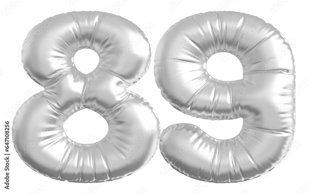Obraz premium balloon number 89 - silver number