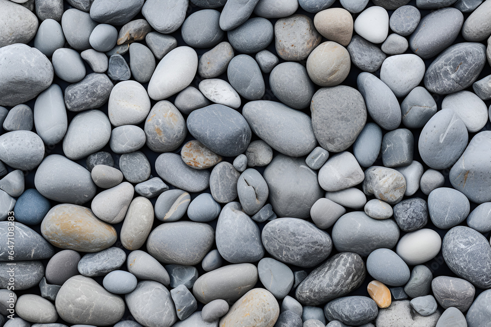 Collection of Gray, White, and Beige Pebbles on Gray Background Collection of Gray, White, and Beige Pebbles on Gray Background