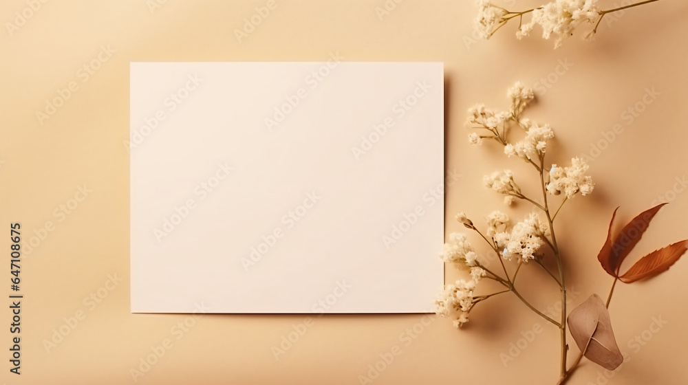 Blank paper sheet card with mockup copy space 