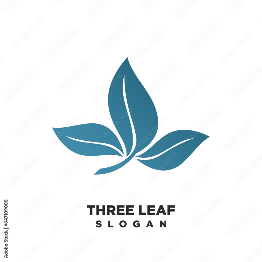 THREE LEAF ICON LOGO VECTOR TEMPLATE THREE LEAF ICON LOGO VECTOR TEMPLATE