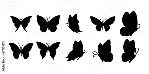 Butterfly Silhouette Element Set