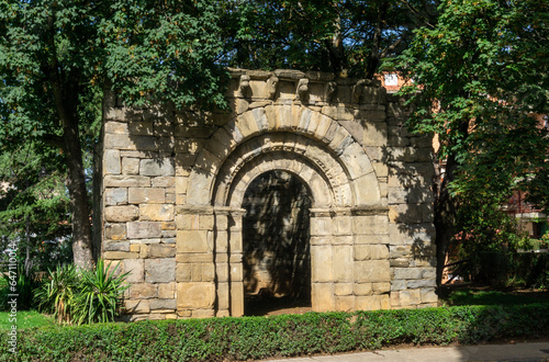 Romanesque hermitage of Sarsa  12th century   moved to Jaca from its original location on the slopes of Mount Oroel. Huesca  Aragon  Spain.