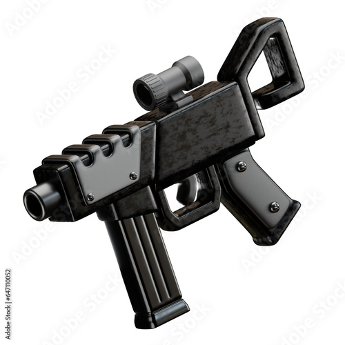 Sub Machine Gun 3D Icon