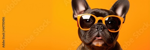 Portrait French Bulldog Dog With Sunglasses Orange Background Breed Standards For French Bulldogs, Benefits Of Sunglasses For Dogs, Selecting Appropriate Dog Clothing