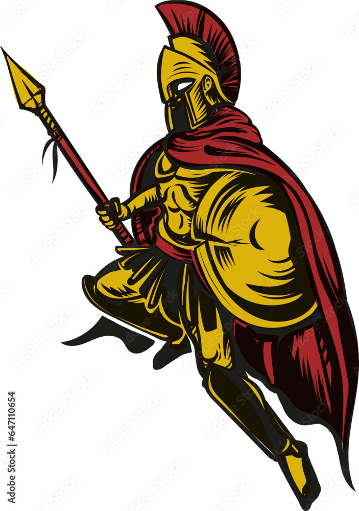 Obraz na plátně Gladiator vector roman warrior character in armor
