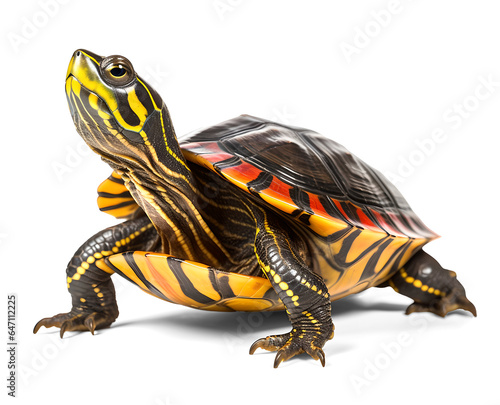 painted turtle pet on isolated transparent background