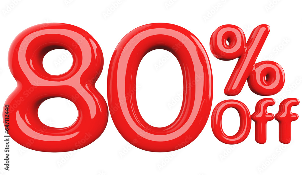 Discount 80 Percent Off - 3d Number Red Sale Discount 80 Percent Off - 3d Number Red Sale