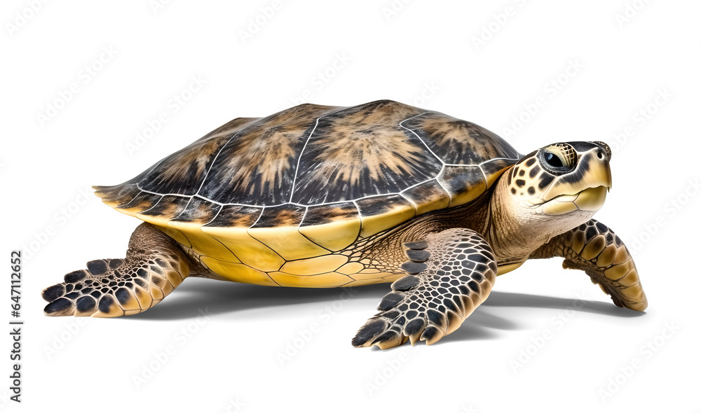Obraz premium sea turtle side view isolated on transparent background