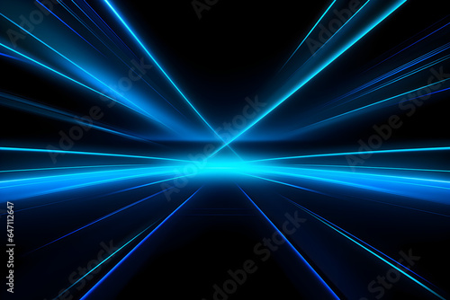 Beautiful abstract futuristic dark background with blue colour light. AI Generative