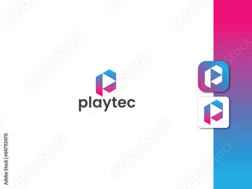 Monogram letter p logo design template