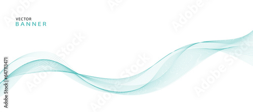 Abstract illustration of vector banner. Modern vector banner template with wavy lines © VectorStockStuff