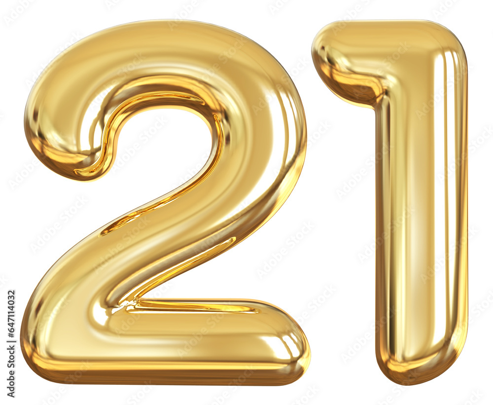 balloon number 21 - gold number balloon number 21 - gold number