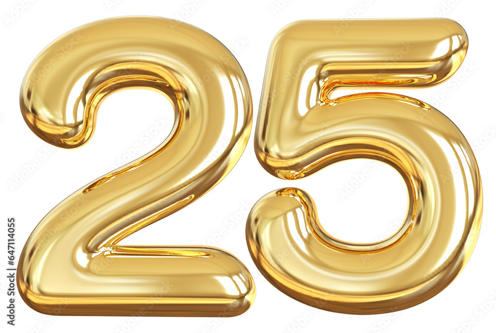 balloon number 25 - gold number balloon number 25 - gold number