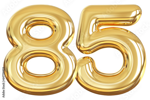 balloon number 85 - gold number