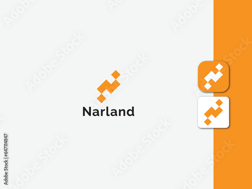 letter n monogram logo design template photo