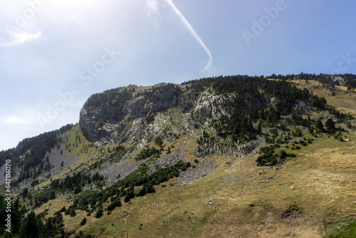 Partial view of Mount Tobazo at the entrance to the Candanchú ski resort coming from Cancfranc. Huesca, Aragon, Spain. photo