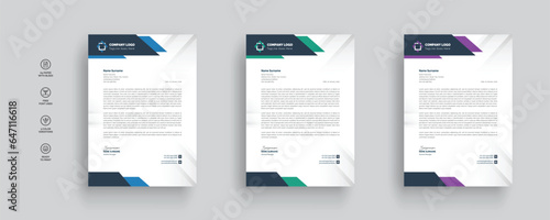 Professional business letterhead template design set