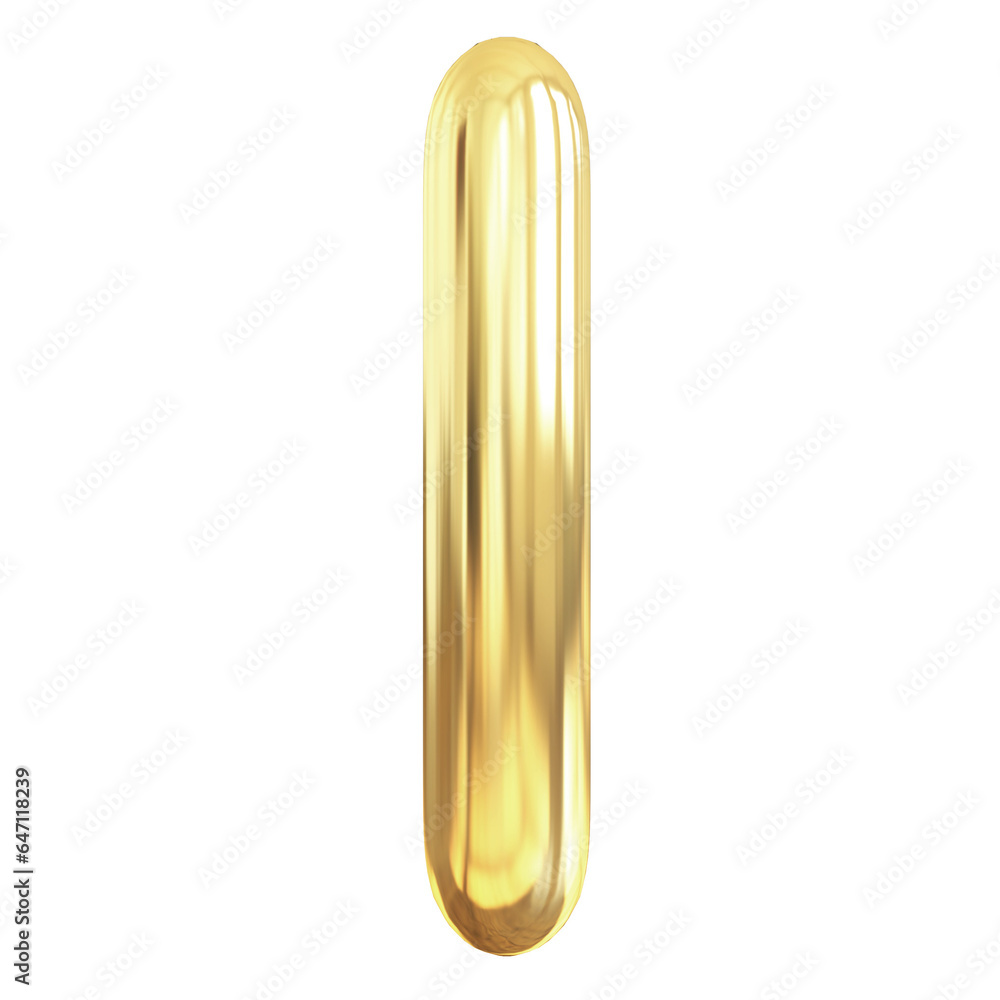 Gold Letter I Bubble - 3d Aphabet Font Gold Letter I Bubble - 3d Aphabet Font