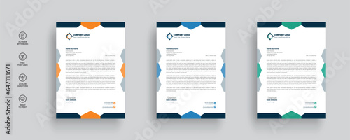 Professional business letterhead template design set