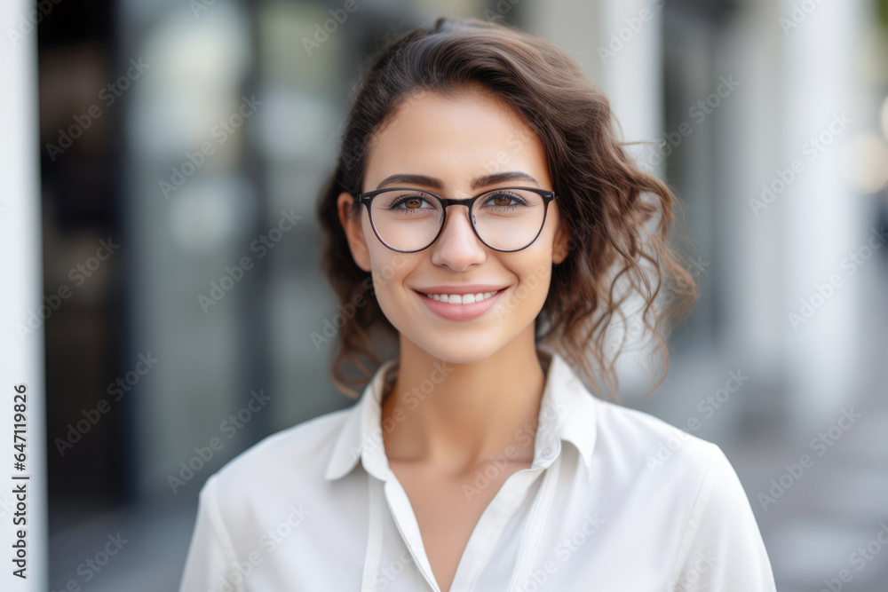 Young businesswoman with glasses Young businesswoman with glasses