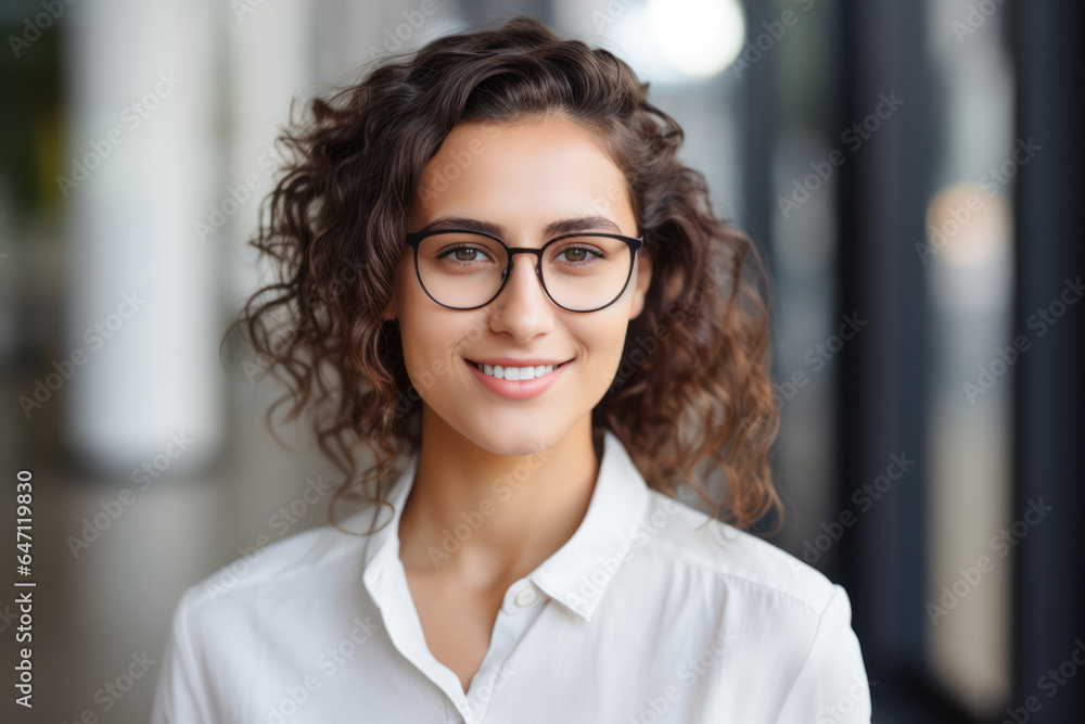 Young businesswoman with glasses Young businesswoman with glasses