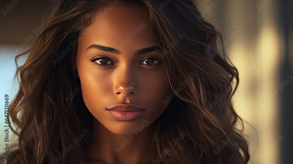 a Beautiful girl with smooth tanned skin and tender. Generative Ai a Beautiful girl with smooth tanned skin and tender. Generative Ai