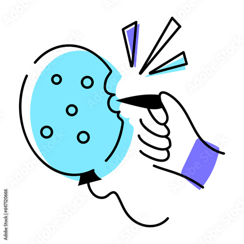 An attractive doodle icon of balloon pop 