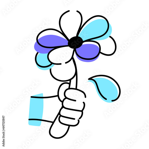Giving flower doodle icon is up for premium use 