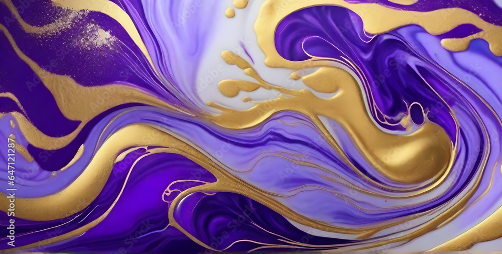 Abstract background marble ink painting, swirls of marble, painted with the addition of gold powder