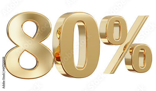 80 Percent off - 3d Gold Number Discount